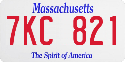 MA license plate 7KC821