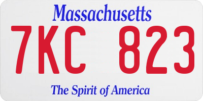 MA license plate 7KC823