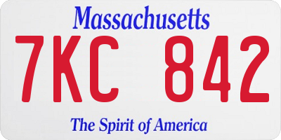 MA license plate 7KC842