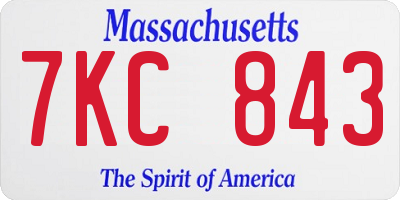 MA license plate 7KC843