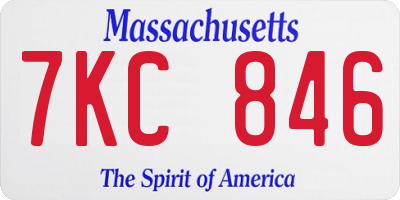 MA license plate 7KC846