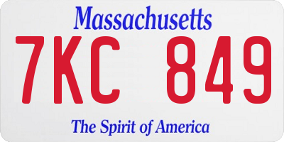MA license plate 7KC849