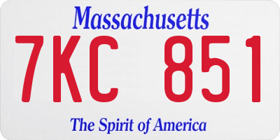 MA license plate 7KC851
