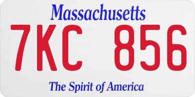 MA license plate 7KC856