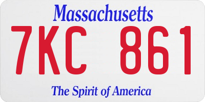 MA license plate 7KC861