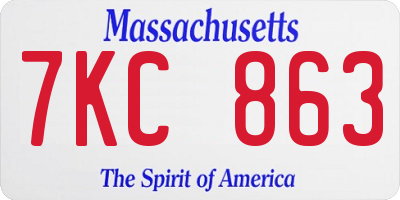 MA license plate 7KC863