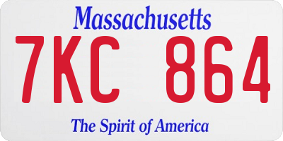 MA license plate 7KC864