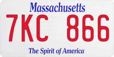 MA license plate 7KC866