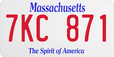 MA license plate 7KC871