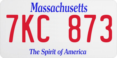 MA license plate 7KC873