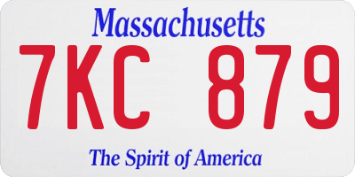 MA license plate 7KC879