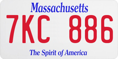 MA license plate 7KC886