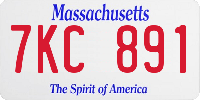 MA license plate 7KC891
