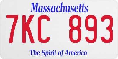 MA license plate 7KC893