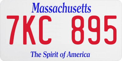 MA license plate 7KC895