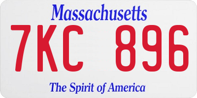MA license plate 7KC896