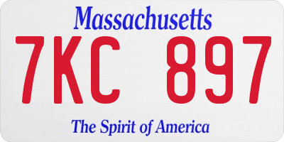 MA license plate 7KC897