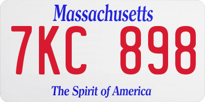 MA license plate 7KC898