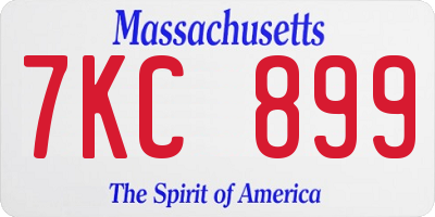 MA license plate 7KC899