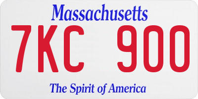 MA license plate 7KC900