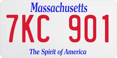 MA license plate 7KC901