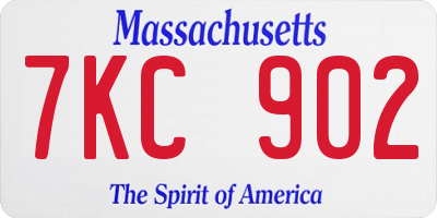 MA license plate 7KC902