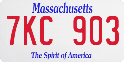 MA license plate 7KC903