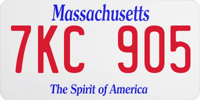 MA license plate 7KC905