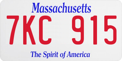 MA license plate 7KC915