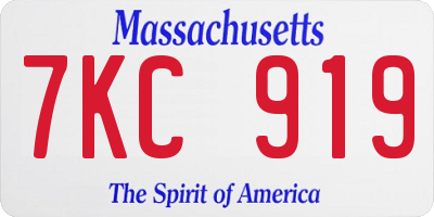 MA license plate 7KC919