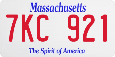 MA license plate 7KC921