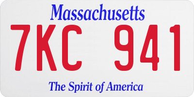 MA license plate 7KC941
