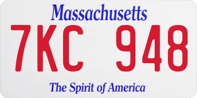 MA license plate 7KC948