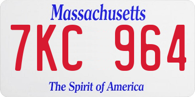 MA license plate 7KC964