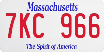 MA license plate 7KC966