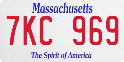 MA license plate 7KC969