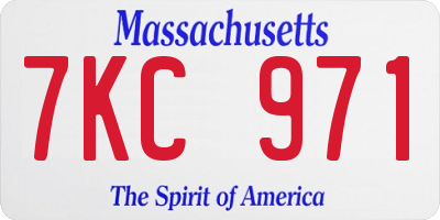 MA license plate 7KC971