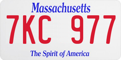 MA license plate 7KC977