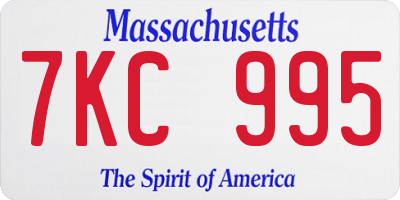 MA license plate 7KC995