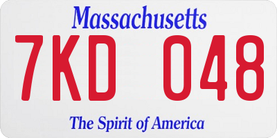 MA license plate 7KD048