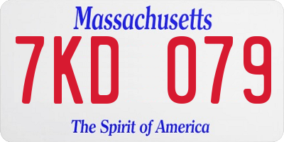 MA license plate 7KD079