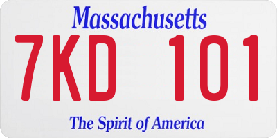 MA license plate 7KD101