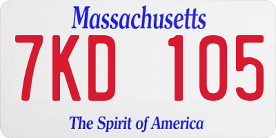 MA license plate 7KD105