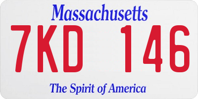 MA license plate 7KD146