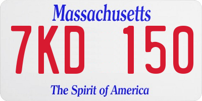 MA license plate 7KD150