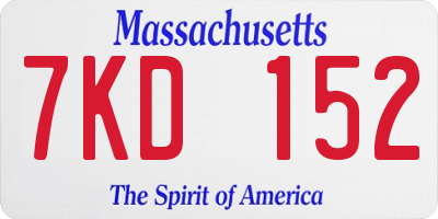 MA license plate 7KD152