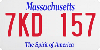 MA license plate 7KD157