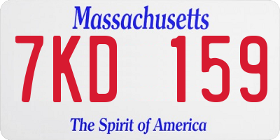 MA license plate 7KD159