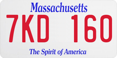MA license plate 7KD160