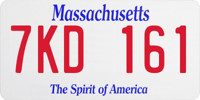 MA license plate 7KD161